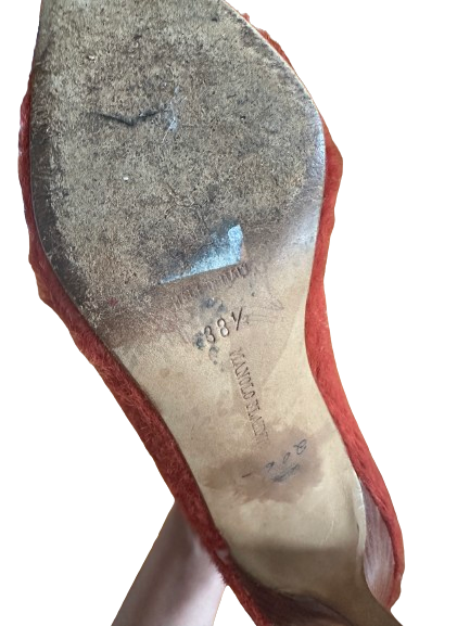 Y2K Orange "Toialo" Calf Hair Bootie 38.5 (8)