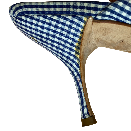 Picnic in the Park Gingham and Floral Heels 38.5 (8/8.5)