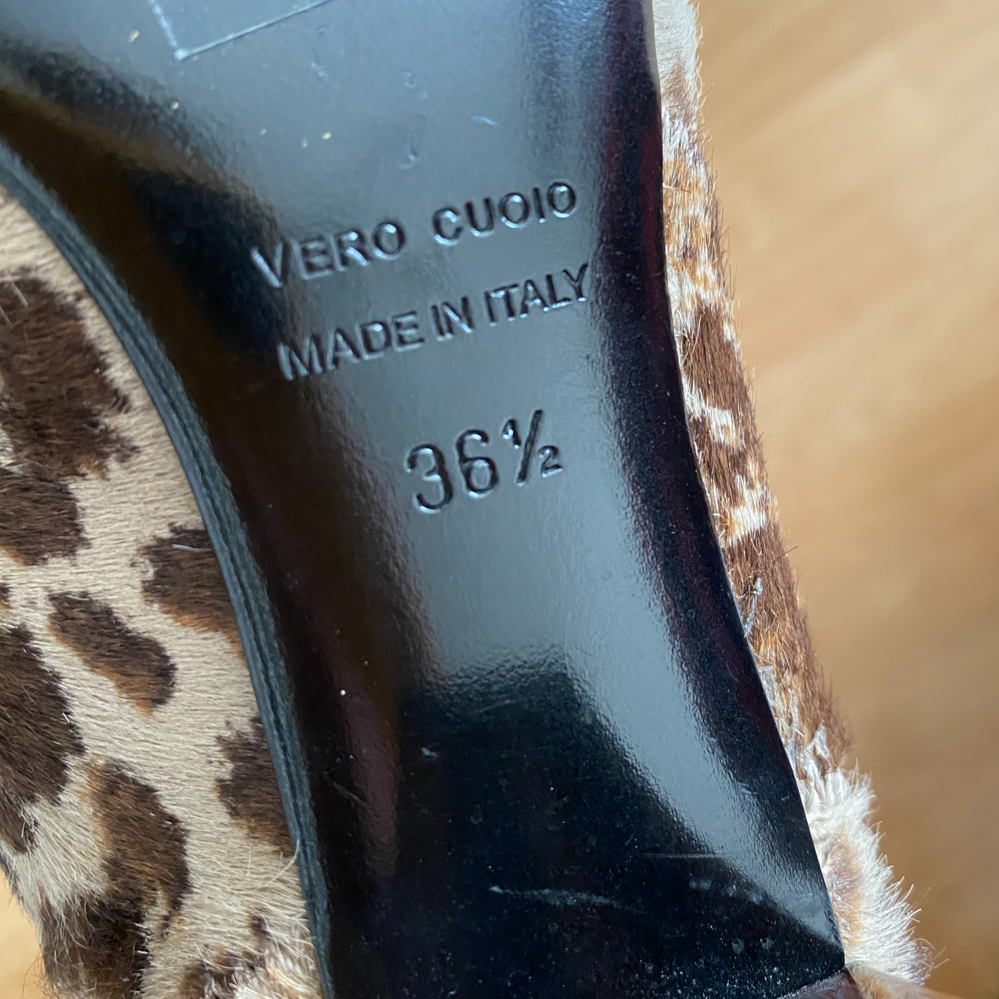 Knee-High Animal Print Pony Hair Boots 36.5