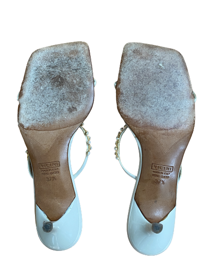 "I Do" Pearl Square-Toe Kitten Heel 37.5 (6.5/7)