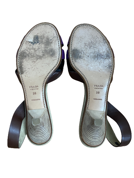 Leather and Suede Butterfly Kitten Heel 38