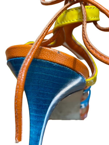 Fruit Punch Strappy Tie-On Heels 40 (8.5/9)