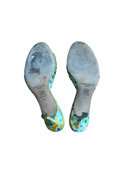 Satin Pastel Polka Dot Heels 39 (8/8.5)
