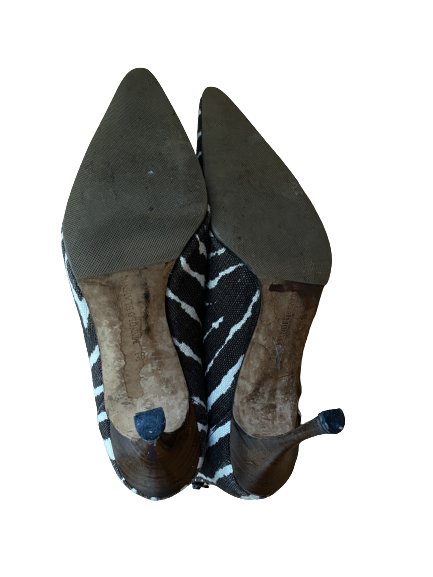 Brown and Cream Wild Zebra Print Ankle Boot 38 (7/7.5)