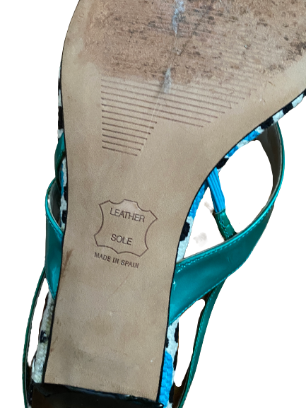 Fun Pop Teal Thong Slingbacks 8 (8/8.5)
