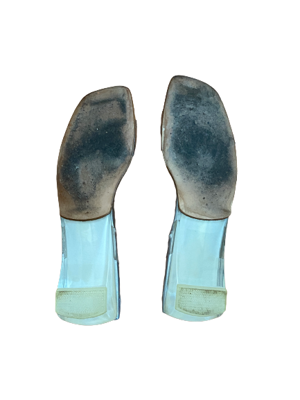 Didn't See You There PVC & Lucite Wedge Sandals 9.5