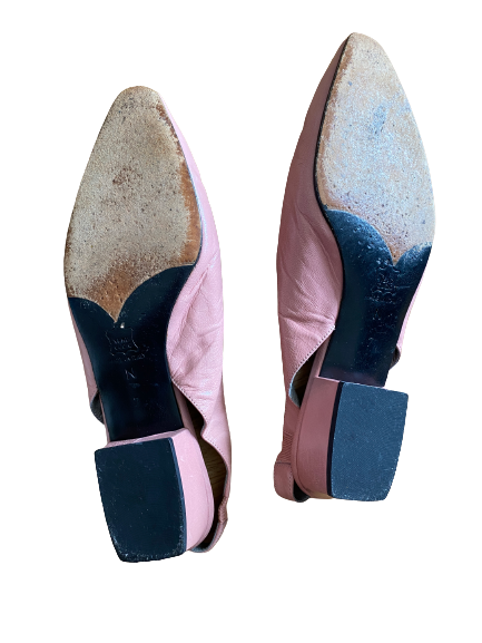 Vintage Pink Leather Slingback Flats 7 (6.5)