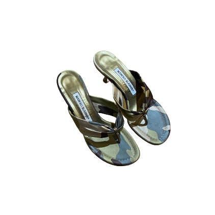 I Need A Soldier Satin Camo Heels 37 (6/6.5)