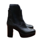 Pull-On Platform Leather Boots 38 (38.5)