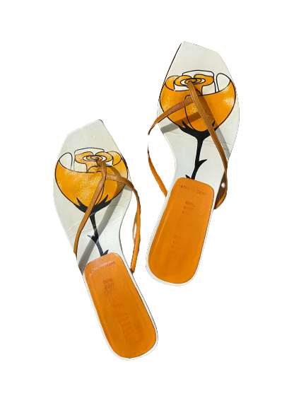 Simple Strap Asymmetrical Slide Sandals 38.5