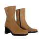 Tan Square-Toe Block Heeled Boots 8.5/9
