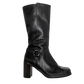 Black Leather Mid-Calf Moto Boots 9.5/10