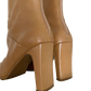 Tan Leather Square Heel Mid-Calf Boots 8.5/9