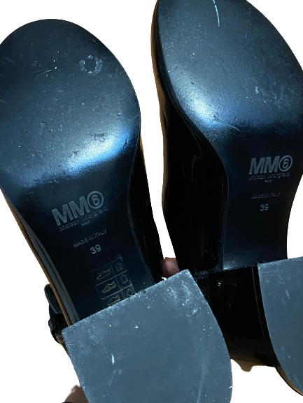 MM6 Black Cube Mary Jane Heels 39 (8.5/9)