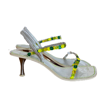 Seeing Green Sequin Party Sandals 8 (8/8.5)