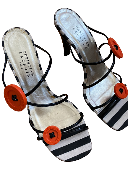 Buttons and Stripes Strappy Heels 37.5