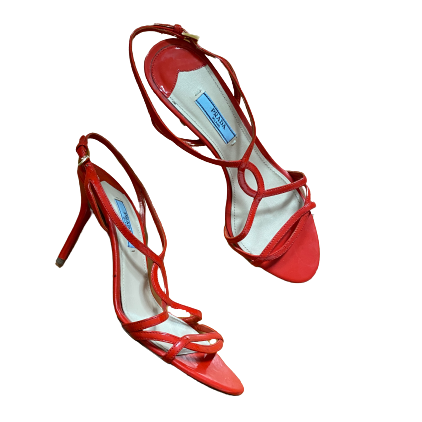 Cherry Red Patent Leather Prada Heels 7/7.5