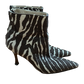 Brown and Cream Wild Zebra Print Ankle Boot 38 (7/7.5)