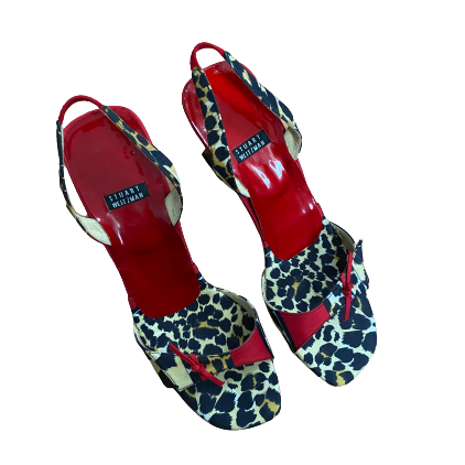 Retro Wedge Mod Leopard Sandals 8.5
