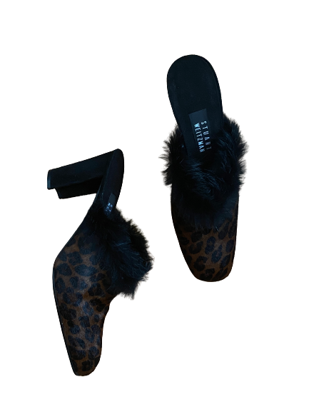 Leopard Calf Hair and Furries Boudoir Mules 9 (8.5/9)