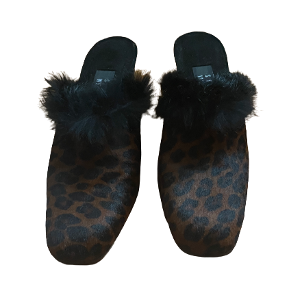 Leopard Calf Hair and Furries Boudoir Mules 9 (8.5/9)