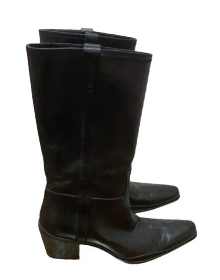 Western Style Leather Mid-Calf Boots 37.5 (38)